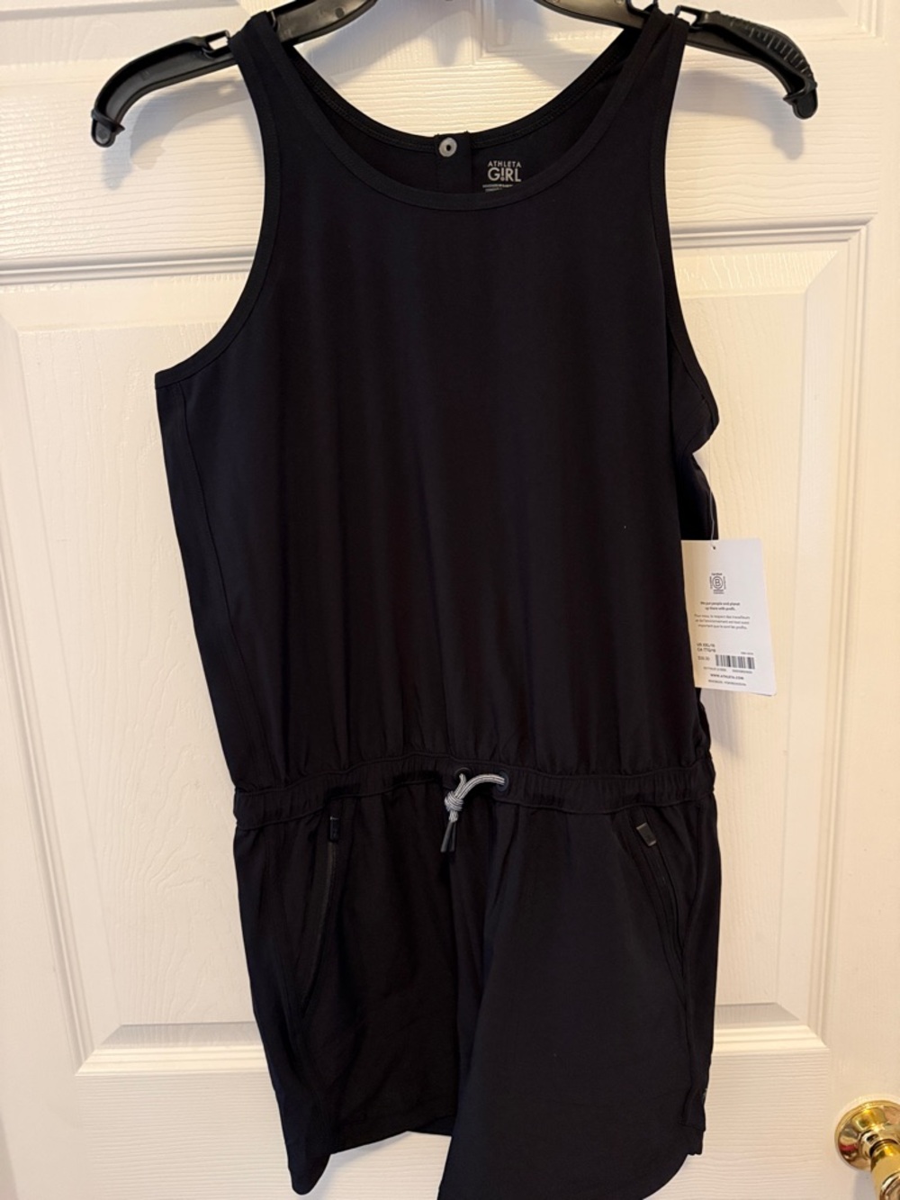Athleta Black Girls' Tank Romper with Drawstring
